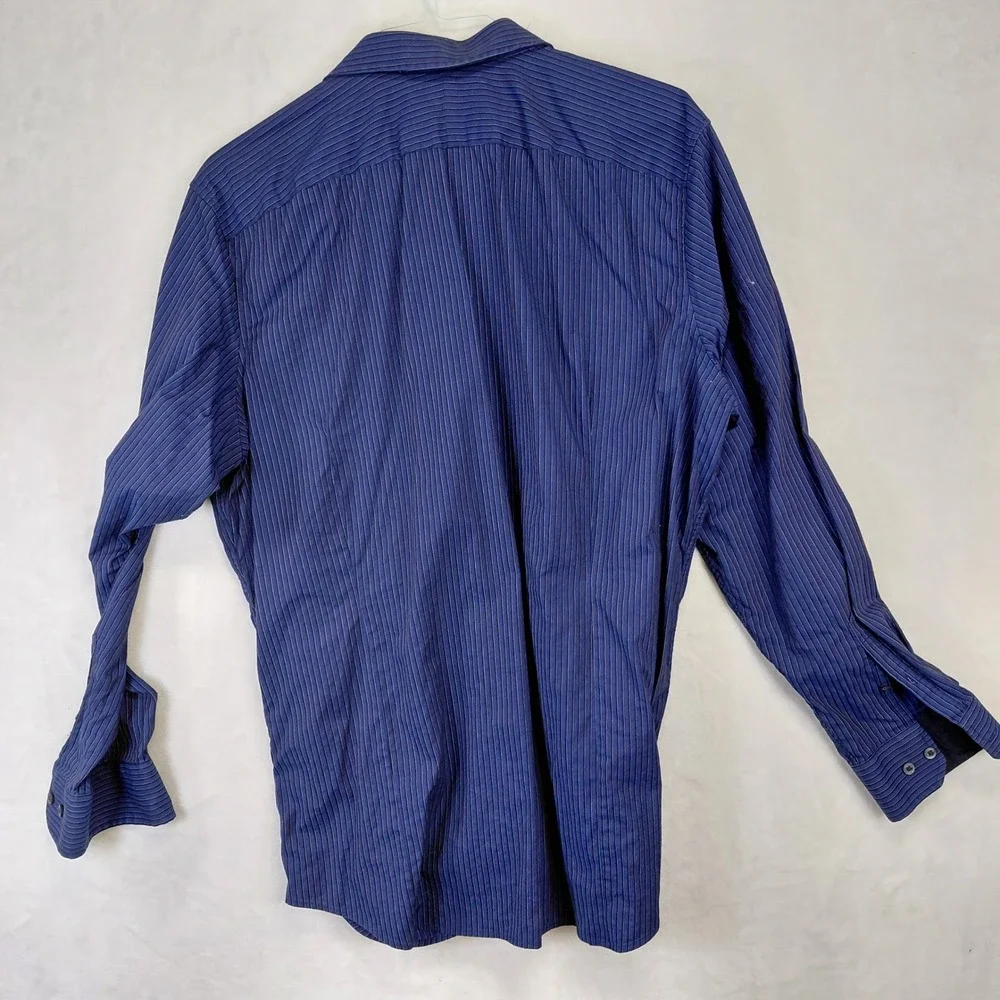Banana Republic Mens XL Navy Blue Pinstripe Long Sleeve Button Down Shirt